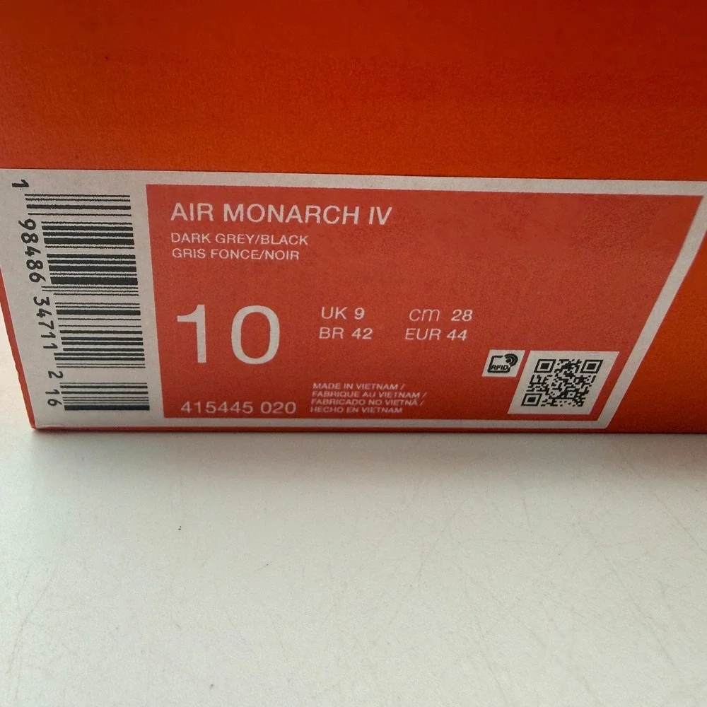 Nike Air Monarch IV Shoes Mens Size 10 Dark Grey Black Training 415445-020
